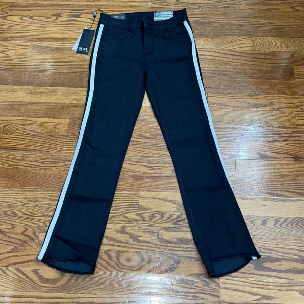 SIWY Black Tuxedo Racer Stripe Jeans | NWT